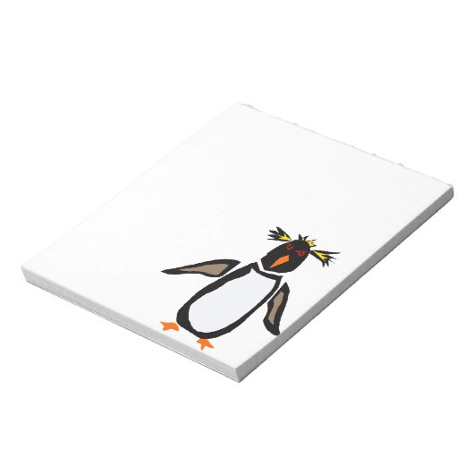 WW- Funny Rockhopper Penguin Primitive Art Notitieblok (Linkerzijde)