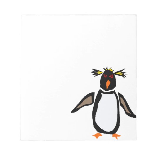 WW- Funny Rockhopper Penguin Primitive Art Notitieblok (Voorkant)