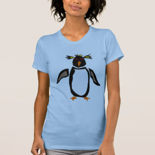 WW- Funny Rockhopper Penguin Primitive Art T-shirt