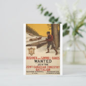 WW I ~ 224th Canadian Forestry Battalion 1915 Briefkaart (Staand voorkant)