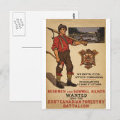 WW I ~ 238th Canadian Forestry Battalion 1915 Briefkaart (Voorkant / Achterkant)