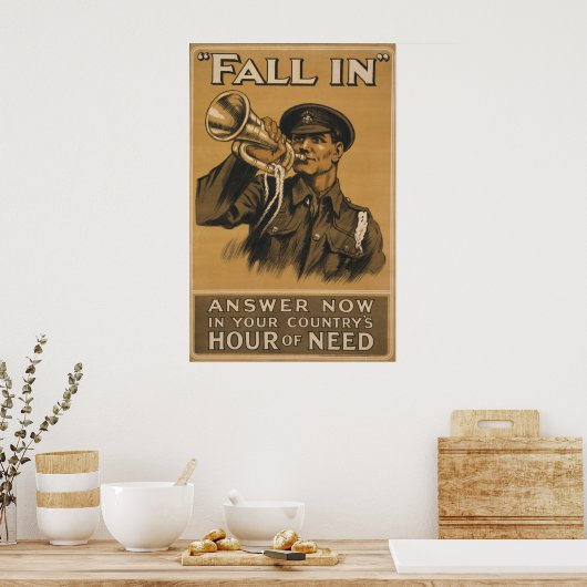 WW I Bugle Call ~Herfst in Poster (Keuken)