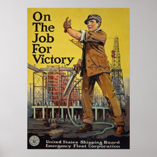 WW I ~ on the job for Victory Poster (Voorkant)