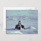 WW II-kerk in de winter op het eiland Amchitka Briefkaart (Voorkant / Achterkant)