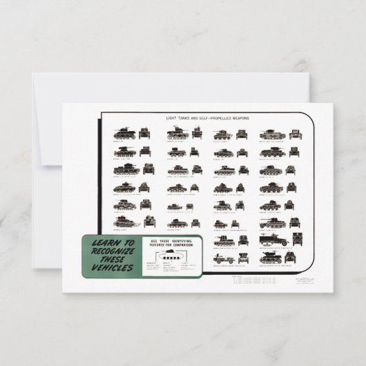 WW II - Lichte Tanks Bedankkaart (Voorkant)