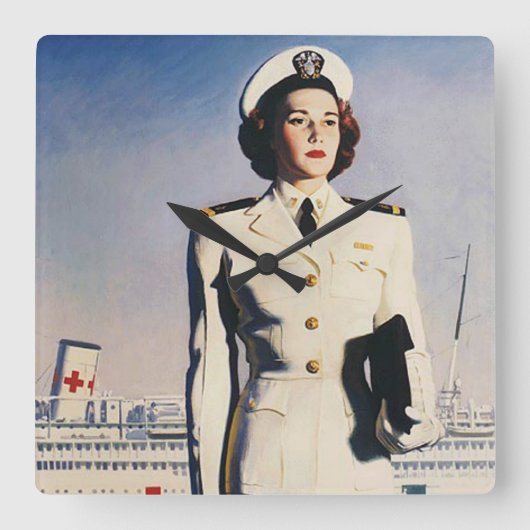  WW II-zeekust Vierkante Klok (Voorkant)