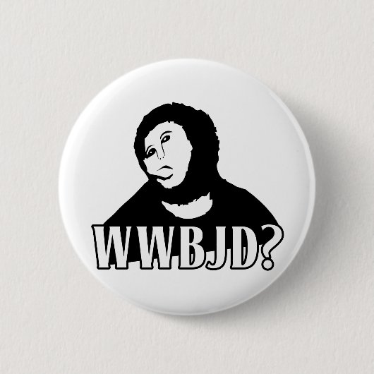 WWBJD? Wat zou Beast Jesus doen? Ronde Button 5,7 Cm (Voorkant)