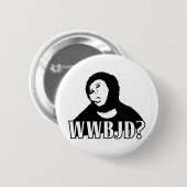 WWBJD? Wat zou Beast Jesus doen? Ronde Button 5,7 Cm (Voorkant /achterkant)