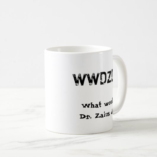 WWDZD? Wat zou dr. Zaius doen? Koffiemok (Voorkant rechts)