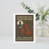 WWI Aanwerving Poster Briefkaart (Staand voorkant)