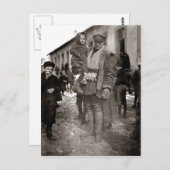 WWI American Field Serviceman + French Orphans Briefkaart (Voorkant / Achterkant)