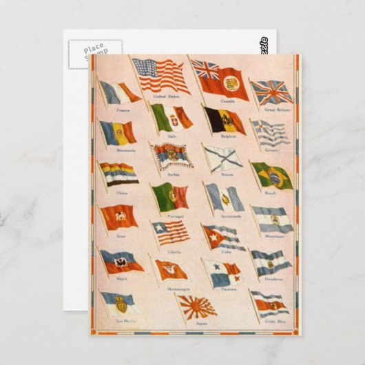 WWI-bondgenoten Briefkaart (Voorkant / Achterkant)