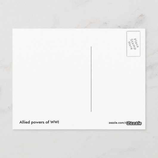 WWI-bondgenoten Briefkaart (Achterkant)