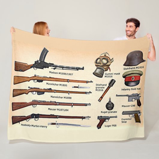 WWI DUITSE MILITAIRE UITRUSTING FLEECE DEKEN (In situ)