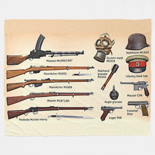 WWI DUITSE MILITAIRE UITRUSTING FLEECE DEKEN (Voorkant (Horizontaal))