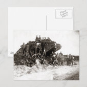 WWI Duitse soldaten, Engelse tank Briefkaart (Voorkant / Achterkant)