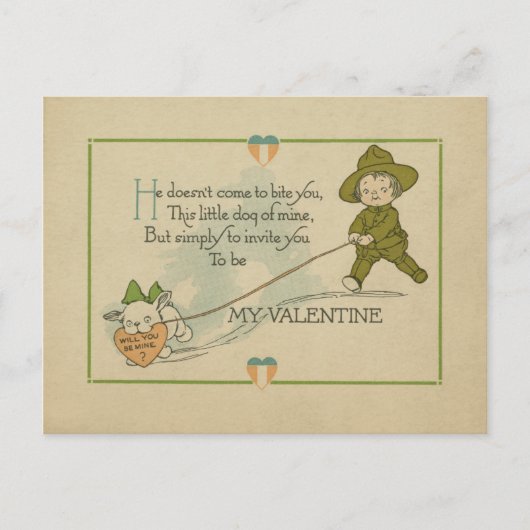  WWI Era Valentijn Briefkaart (Voorkant)