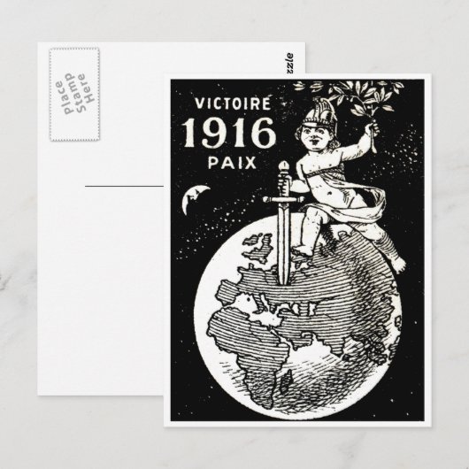 WWI French Victory Briefkaart (Voorkant / Achterkant)