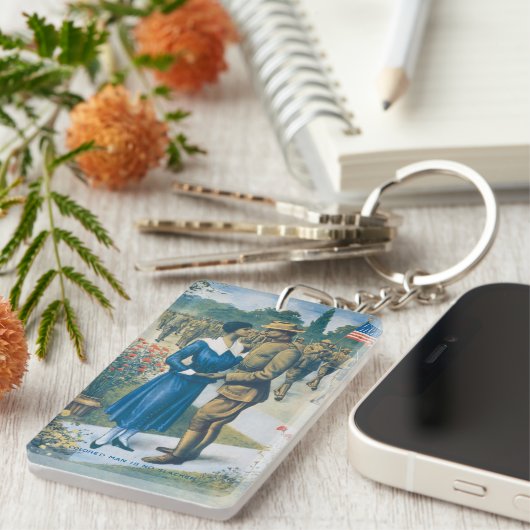 WWI 'Gekleurd Man is geen Slacker' Replica Sleutelhanger (Voorkant Rechts)