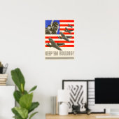 WWI hou 'Em aan het rollen! Poster (Thuiskantoor)