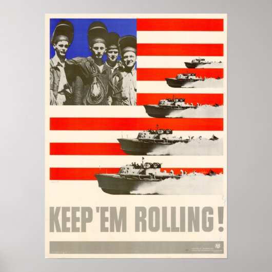 WWI hou 'Em aan het rollen! Poster (Voorkant)