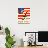 WWI hou 'Em aan het rollen! Poster (Thuiskantoor)
