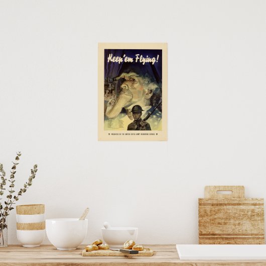 WWI hou 'Em Flying' Poster (Keuken)