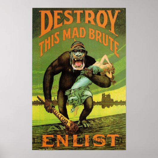 WWI-inschrijving en -afdrukken Poster (Voorkant)