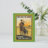 WWI Irish Recruiting Poster Briefkaart (Staand voorkant)