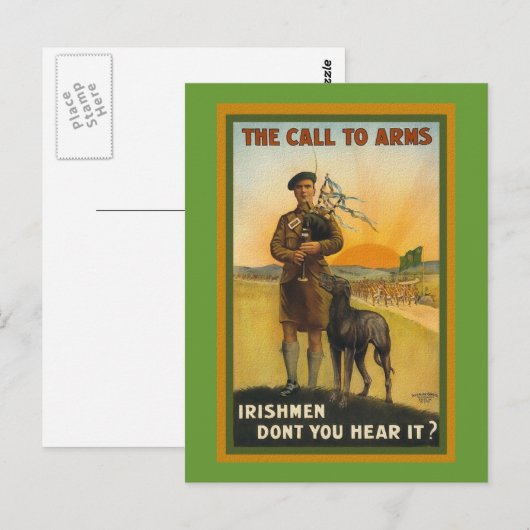 WWI Irish Recruiting Poster Briefkaart (Voorkant / Achterkant)