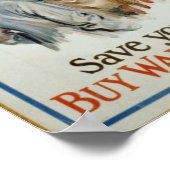 WWI Koop Stamps voor Oorlogsbesparingen Poster (Hoek)