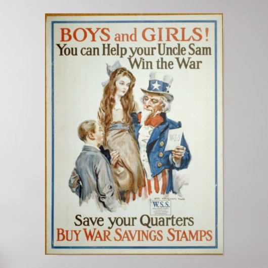 WWI Koop Stamps voor Oorlogsbesparingen Poster (Voorkant)