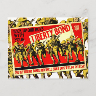 WWI Liberty Bond poster met soldaten Briefkaart