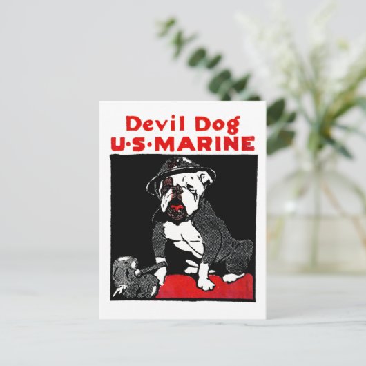 WWI Marine Corps Devil Dog Briefkaart (Staand voorkant)