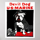 WWI Marine Corps Devil Dog Poster (Voorkant)