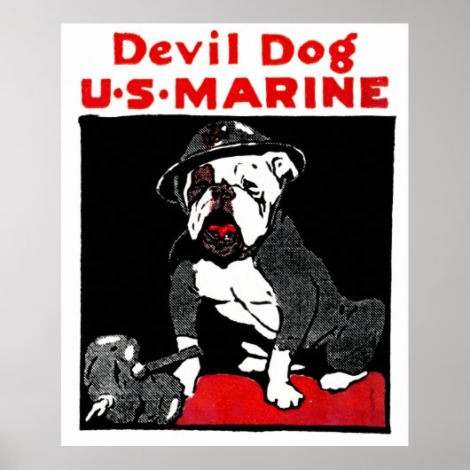 WWI Marine Corps Devil Dog Poster (Voorkant)