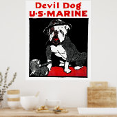 WWI Marine Corps Devil Dog Poster (Keuken)
