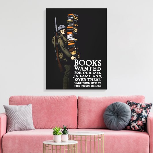 WWI Poster - Boeken gezocht Canvas Afdruk (Insitu (Woonkamer))