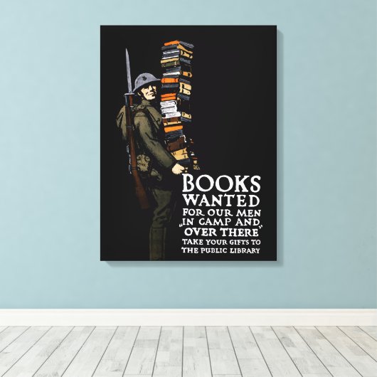  WWI Poster - Boeken gezocht Canvas Afdruk (Insitu (Houten vloer))