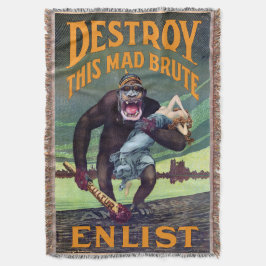  WWI-Poster - Vernietig deze mad Brute Deken