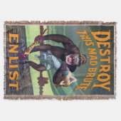 WWI-Poster - Vernietig deze mad Brute Deken (Voorkant)