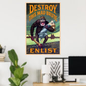  WWI-Poster - Vernietig deze mad Brute Poster (Thuiskantoor)
