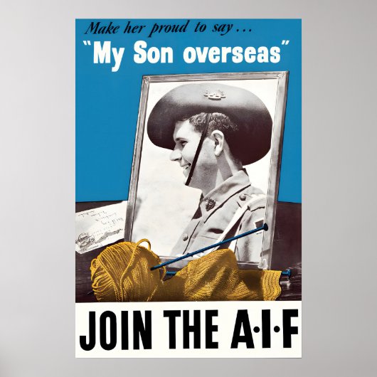 WWI Propagandaposter Australië AIF Werving Poster (Voorkant)