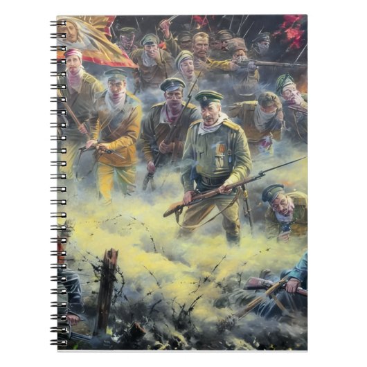 WWI Russian Charge van de dode mannen schilderij Notitieboek (Voorkant)