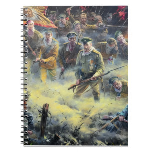 WWI Russische Aanval van de dode mannen schilderij Notitieboek