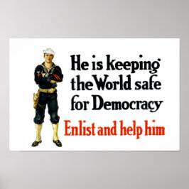 WWI Sailor - de wereld veilig houden voor democrat Poster