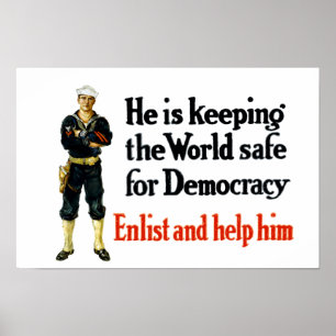 WWI Sailor - de wereld veilig houden voor democrat Poster
