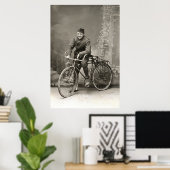 WWI US Doughboy and his Bike in France Poster (Thuiskantoor)