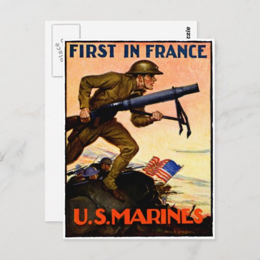 WWI US Marines Briefkaart (Voorkant / Achterkant)