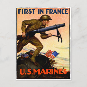 WWI US Marines Briefkaart